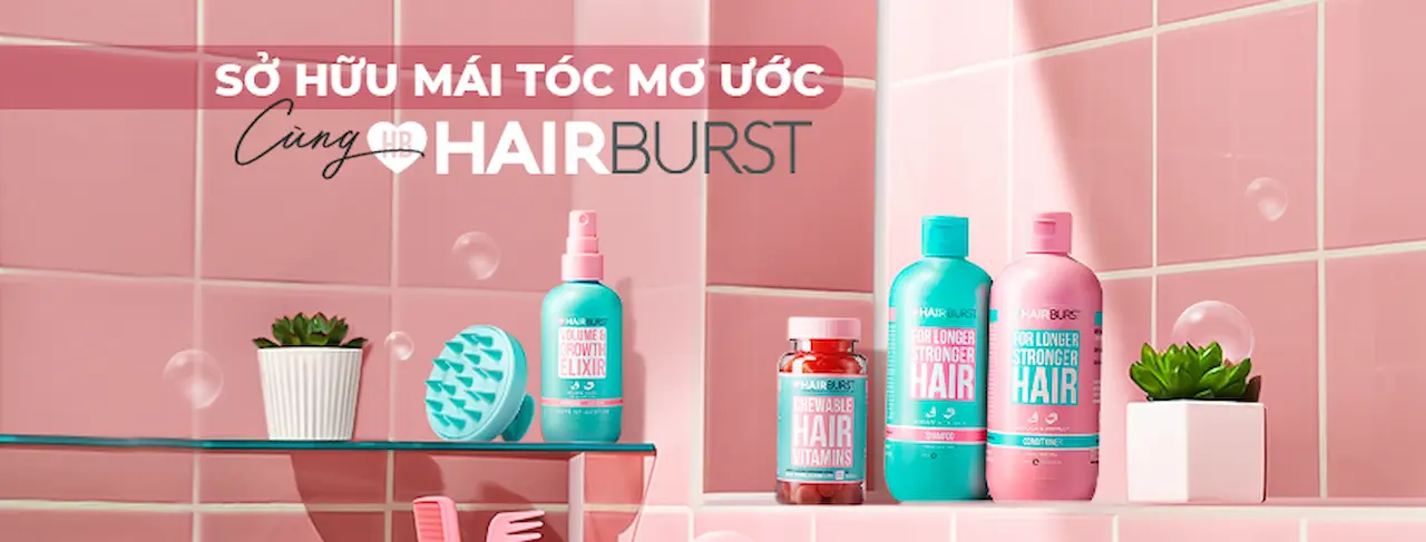 HAIRBURST là 1 thương hiệu chăm sóc tóc nổi tiếng tại Anh, nhãn hàng nổi tiếng trong việc truyền cảm hứng cho mọi cô gái trên thế giới