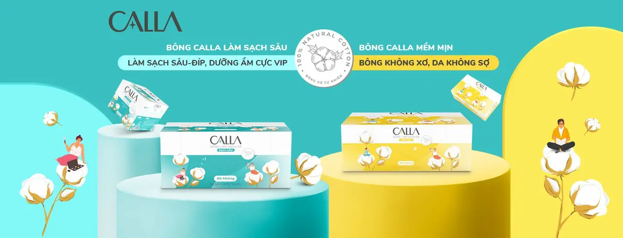 Bông Calla Là Một Sản Phẩm Của Bông Bạch Tuyết. Bông Làm Sạch Da Calla Được Làm Từ 100% Xơ Bông Tự Nhiên