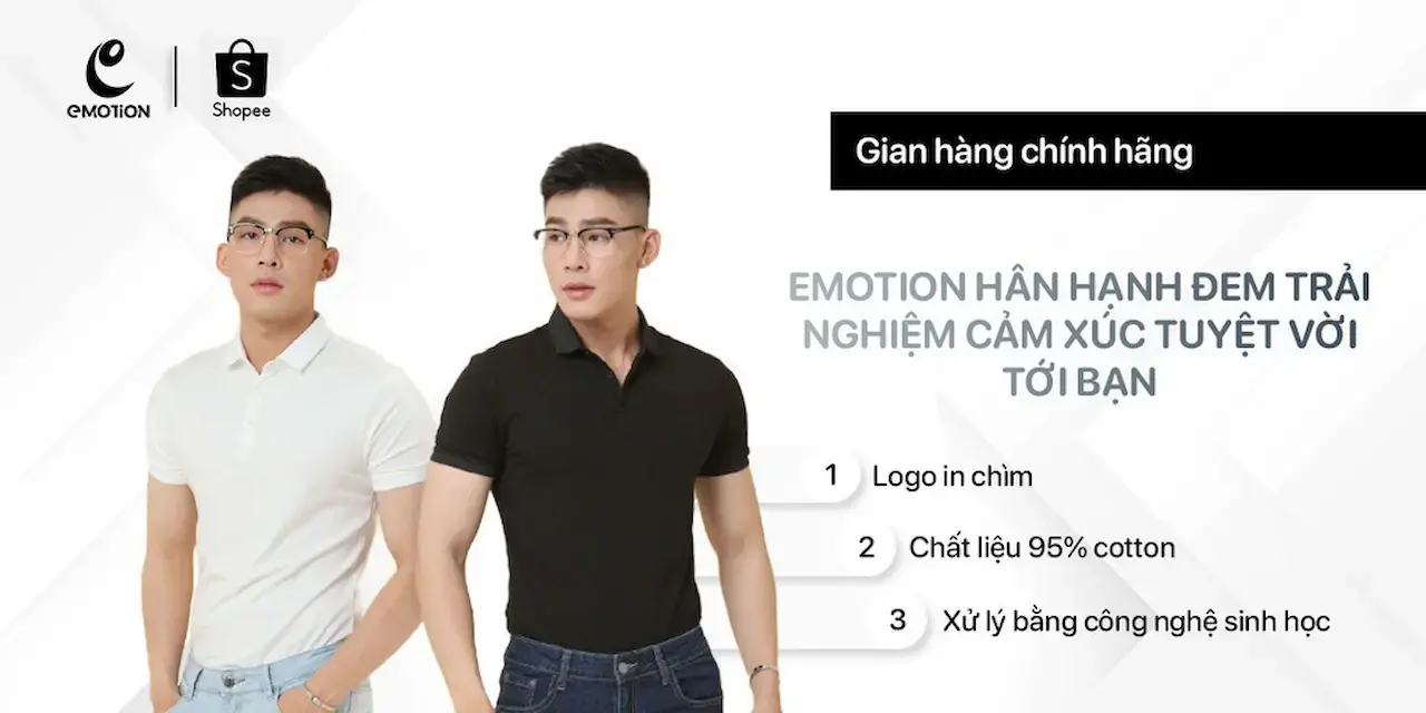 Emotion 1 Thương Hiệu Quần Áo, Quần Âu Nam Emotion Lưng Cao Sidetab, Quần Tây Cạp Cao Thời Trang - Qst ... Áo Thun Nam Polo Emotion, Áo Phông Cổ Bẻ Thoáng Mát Chất Liệu Cotton Co Giãn.