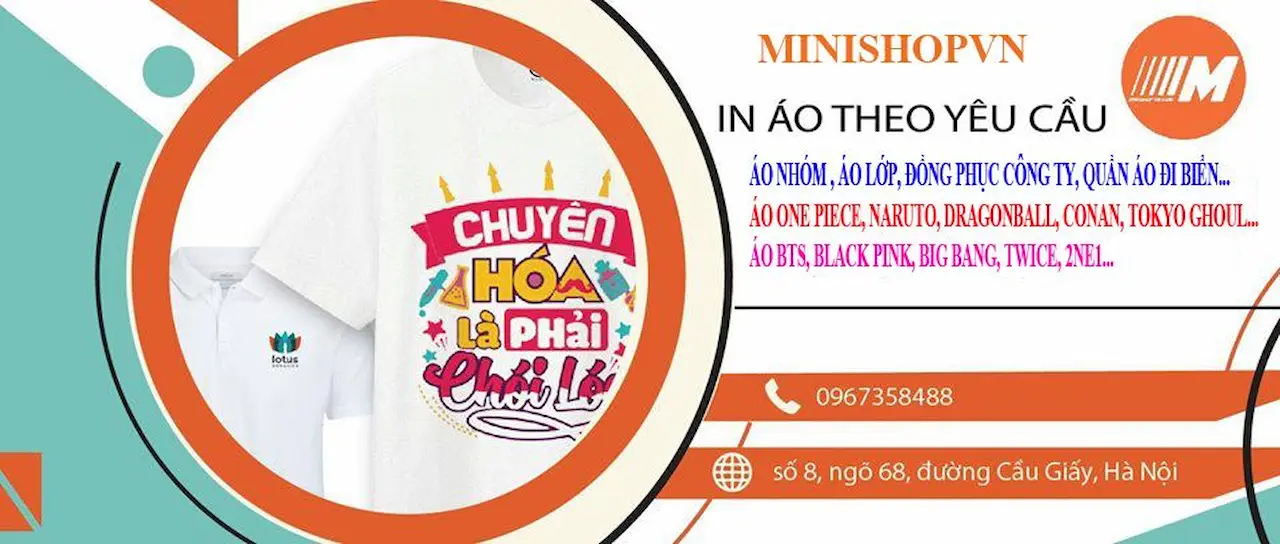 MinishopVN 1 Shop Thời Trang Gồm Có Áo Phông In Ảnh Theo Yêu Cầu, Áo Hoodie Các Nhóm Nhạc, Áo Thun Đồng Phục Công Ty, Áo Thun Đồng Phục Lớp Học, Áo Thun Tay Lỡ Thời Trang...